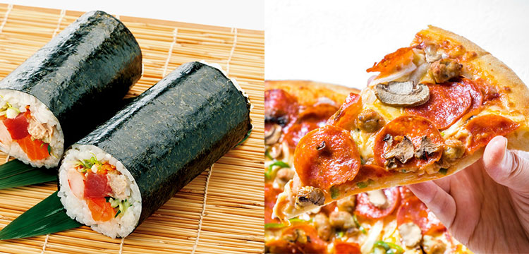 海外 こりゃ日本人に怒られるかもｗ ピザの形をした寿司に外国人賛否 海外の反応